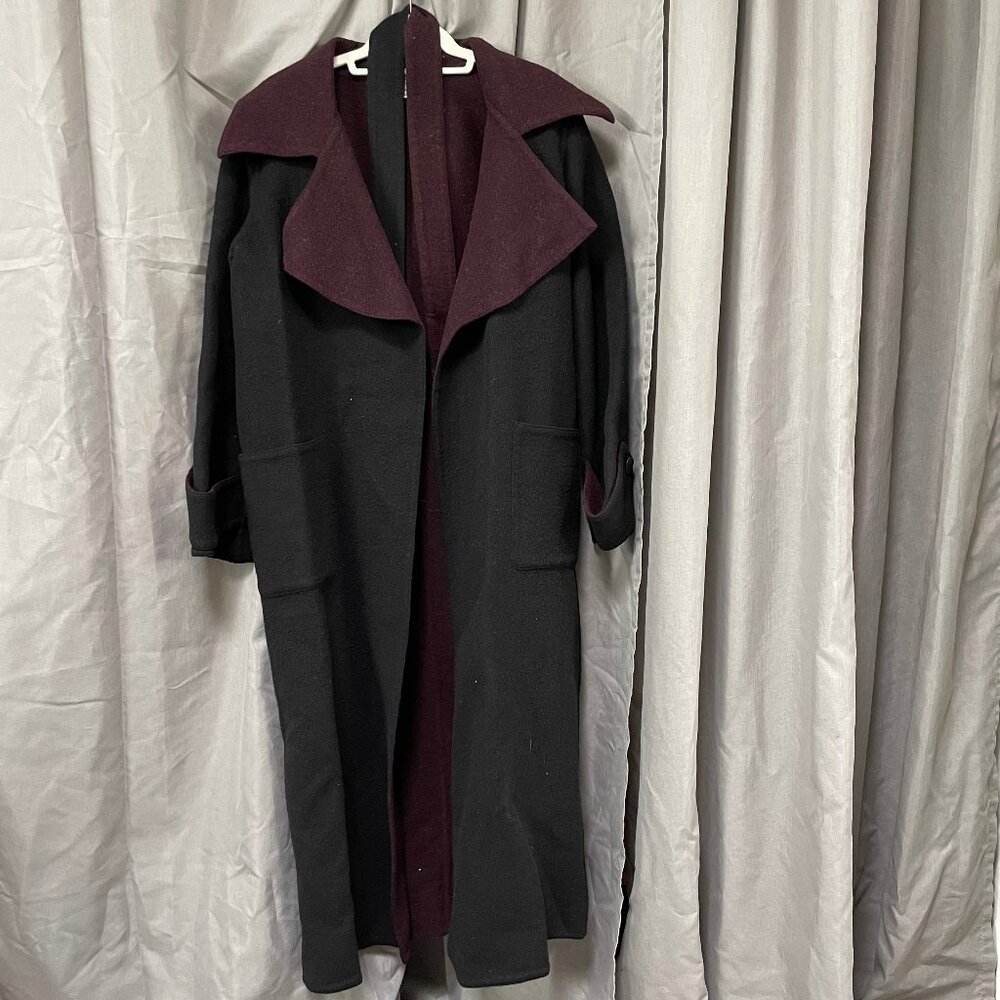 Black/Maroon Peruvian Connection Alpaca Coat